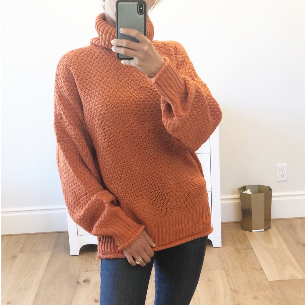 Flagstaff Orange Pullover Turtleneck Sweater - image 4